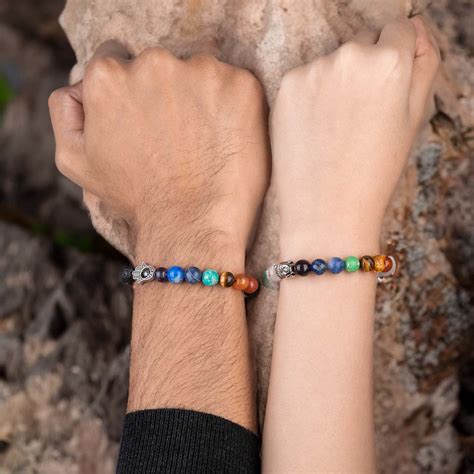 7 Chakra Natural Stone Couple Bracelet with MagSnap | Mesmerize