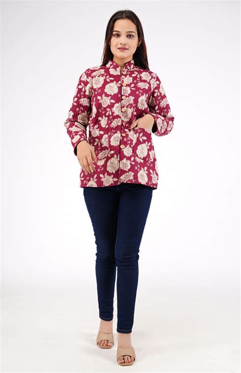 Jaipuri Quilted Reversible Cotton Winter Jacket | Custom Prints | Size ...