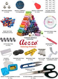 Aezzo Sewing Kit Double Layer Multipurpose Tailoring Sewing Kit Box ...
