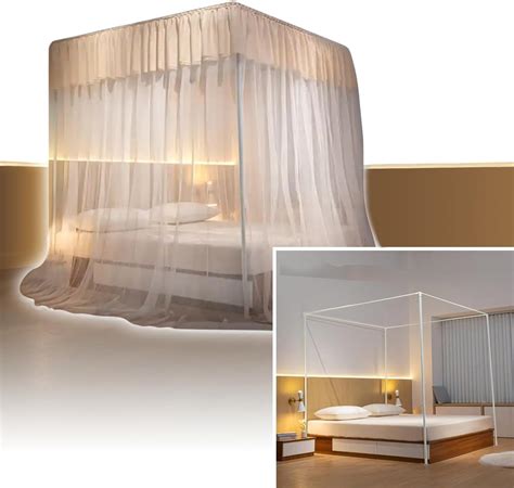 Stainless Steel Canopy Mosquito Netting Canopies Frame/Post Twin Full ...