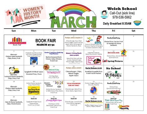 March Calendar : Peabody Public Schools
