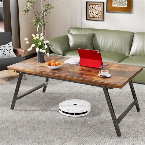 Folding Coffee Table, Portable Floor Table Desk for Sitting on The ...