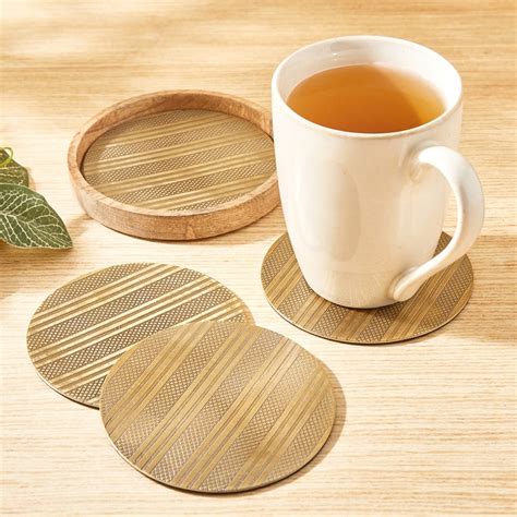 Buy Mirage Frasco Set of 4 Metal Coasters with Holder from Home Centre ...