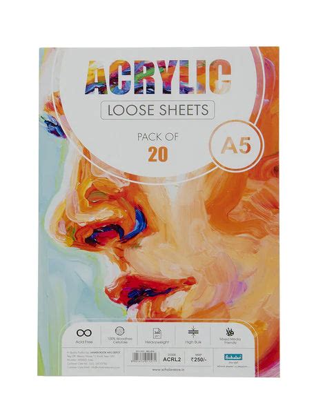 SCHOLAR, Painting Sheets - Acrylic | 20 Sheets | 360 gsm. – OXFORD ...