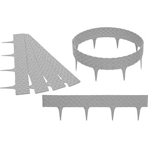 GroWonder Garden Border Fencing Pack of 4 – PVC Lawn Edging, Weather ...