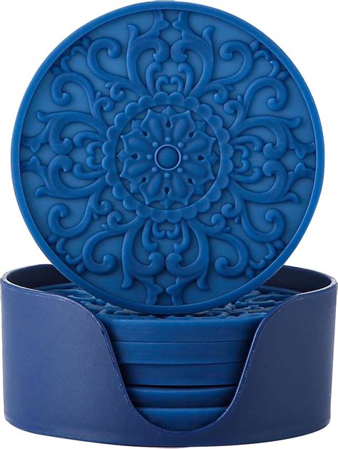 Amazon.com: HFHOME Drink Coasters, 6 Pack Silicone Coasters Set with ...