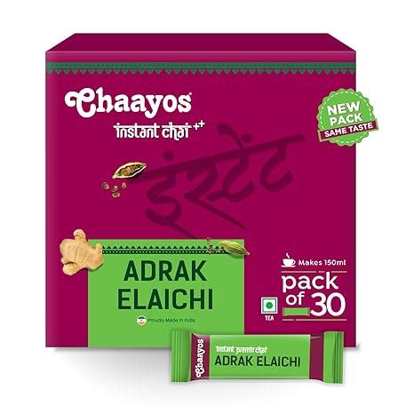 Chaayos Instant Tea Premix - Adrak Elaichi Flavour - Regular Sugar (30 ...