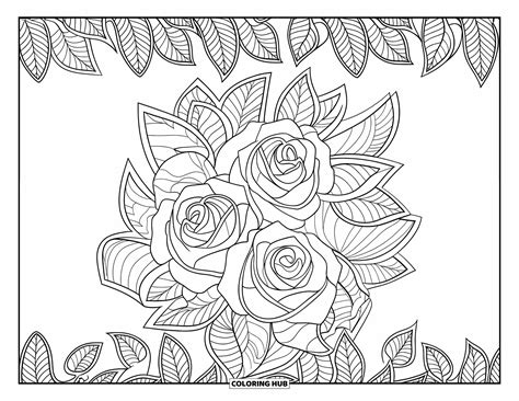 110+ Rose Coloring Pages for Kids & Adults (Free Printable PDFs)