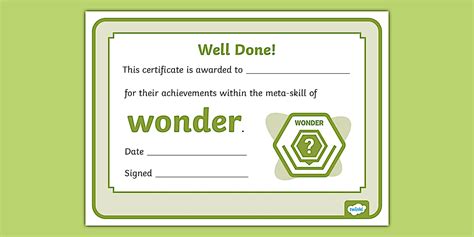 Wonder Meta-Skills Certificate