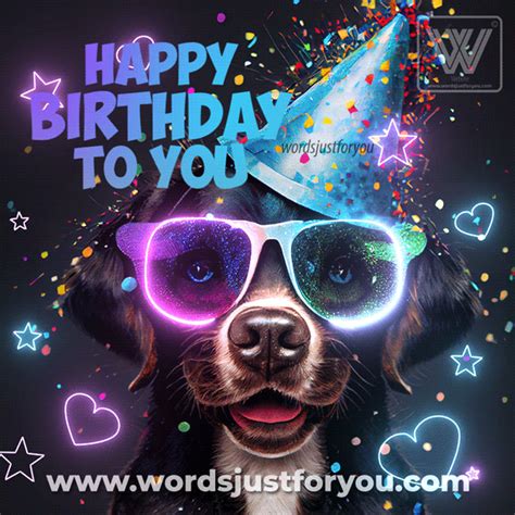 Cool Dog Happy Birthday GIF » WordsJustforYou.com - Original Creative ...