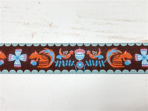 Webband Eichhörnchen - extrabreit - 1 m - mint-schoko