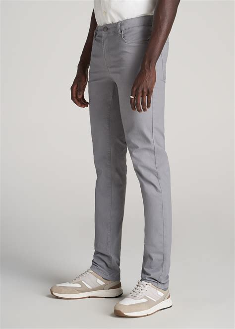 Men's Tall Dylan Slim Fit Five-Pocket Pants Pebble Grey – American Tall