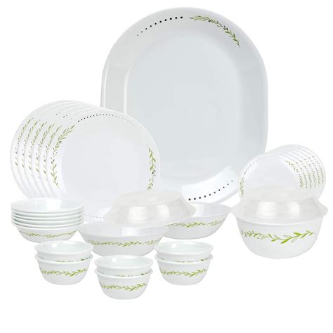 Corelle Herbs Glass 30Pcs Dinner Set, Multicolor : Amazon.in: Home ...