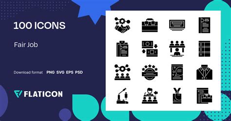 Fair Job Icon Pack | Black fill | 100 .SVG Icons