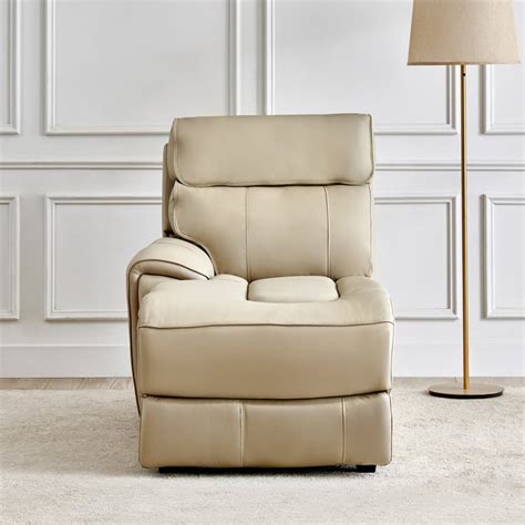 Buy Stockholm Half Leather 1-Seater Push Back Left Lounge Recliner ...