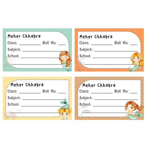 School Book Label - Little Mermaid – Peppydots