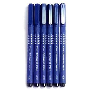 Pilot Drawing Pens, Pack of 6 Assorted Tip Sizes (0.05mm-0.8mm), Black ...