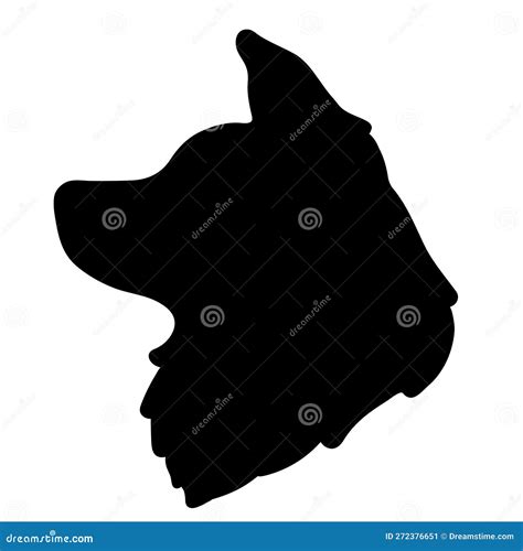 Head Silhouette of Border Collie with Ears Up Stock Vector ...
