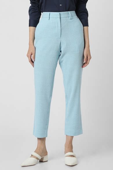 Buy Women Blue Check Formal Regular Fit Trousers Online - 39736278 ...