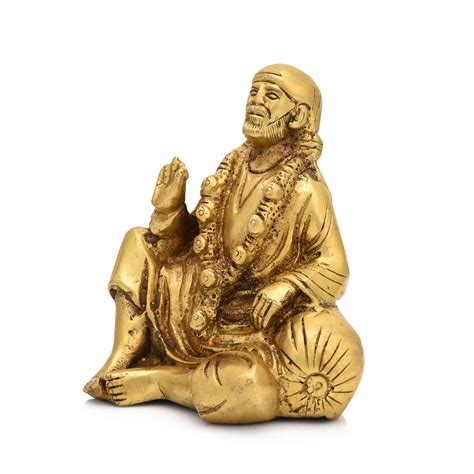 Brass Sai Baba Statue With Gold Polish– CraftVatika