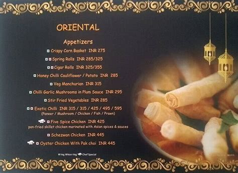 Menu at Kronks Lounge Bar, Panchkula