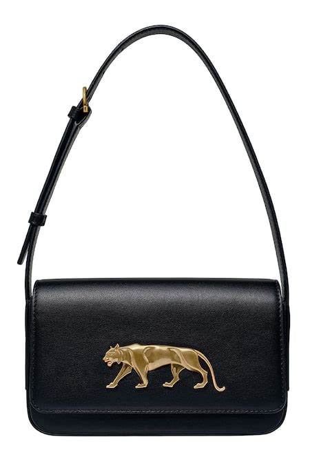 Buy Bengal Black Embellished Tiger Loretto Bag by Sabyasachi Online at ...