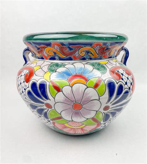 Talavera Flower Pots 10 Inches Talavera pottery Michoacana Planter ...