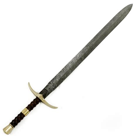 Bastard Sword- High Carbon Damascus Steel Sword- 37"- Longsword ...