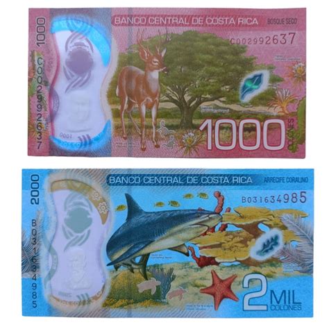 Costa Rica 1000 & 2000 Colones UNC Notes Set