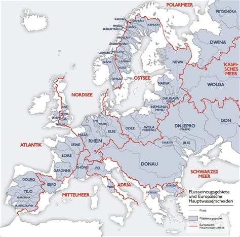 Major European rivers’ drainage divides and... - Maps on the Web