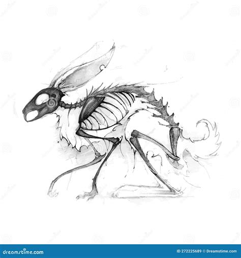 Illustration of a Rabbit Skeletal System on a White Background. Stock ...