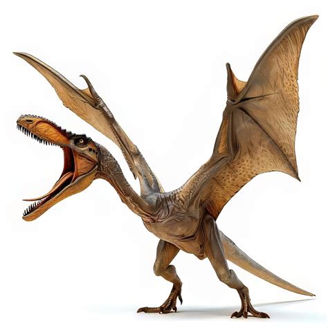 Realistic illustration of a fearsome prehistoric flying dinosaur with ...