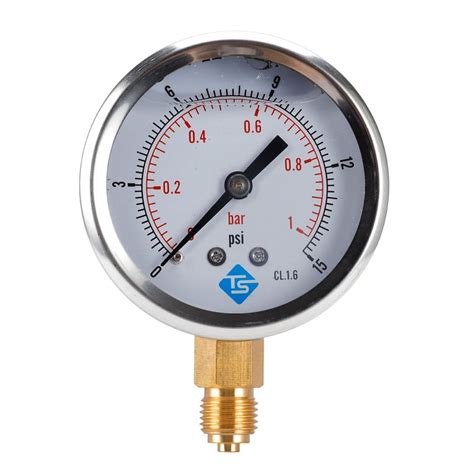 Low Pressure Pressure Gauge 0-1Bar 0- 15PSI 1/4 inch 68mm Dial ...