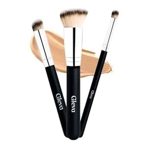 Gleva 3 Pcs Foundation Concealer Brushes Set, Under Eye Mini Angled ...