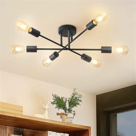 ANWIO Modern 6 Head Sputnik Light,Adjustable Ceiling Lights Living Room ...