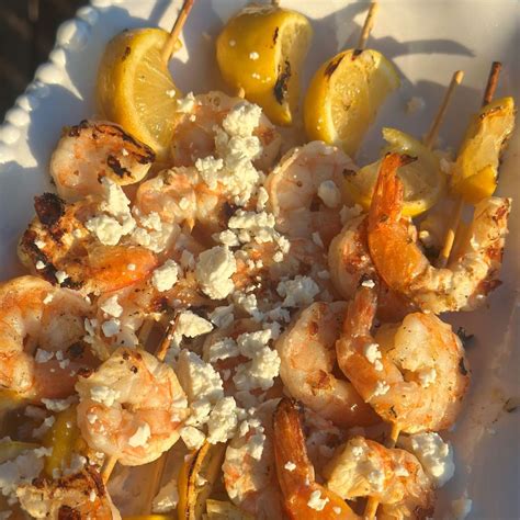 Easy Lemon Garlic Grilled Shrimp Skewers – Happy To Be Here Kitchen