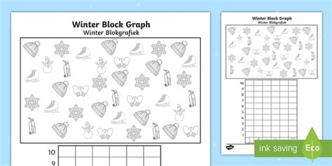 Winter Themed Count and Graph Worksheet English/Afrikaans