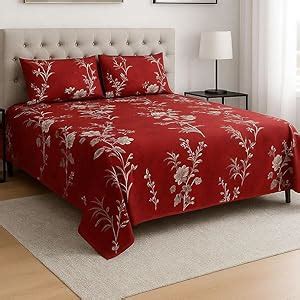 Buy ESPHIRE Superfine Cotton Double Bed Bedsheet (90x100 Inches) with 2 ...