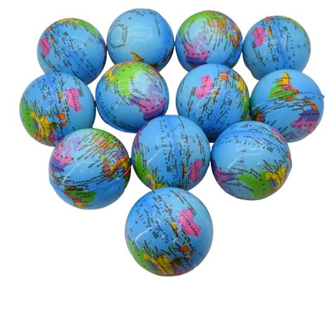 Asera 12 Pcs Soft Foam Sponge Balls with Globe Prints Light Weight ...