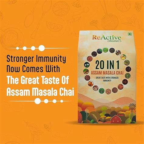 ReActive Organics 20 in 1 Assam Masala Chai – India’s Finest Spiced ...