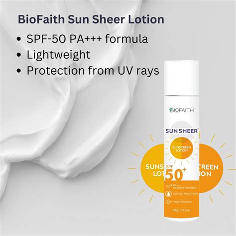 Biofaith Sunsheer - Best Sunscreen Lotion For All Skin Types SPF-50 (5