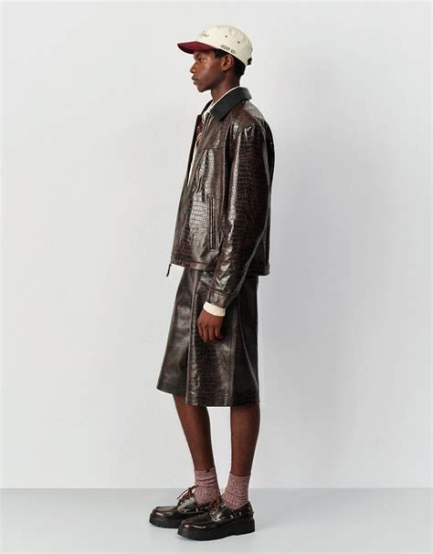 Leather effect jorts - Men | Bershka
