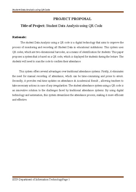 Proposal - thank u - PROJECT PROPOSAL Title of Project: Student Data ...