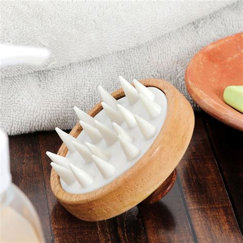 Shampoo Scalp Massager | Wooden Scalp Roller With Soft Bristles by Kind ...