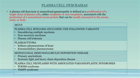 PLASMA CELL DYSCRASIAS Overview.....pptx