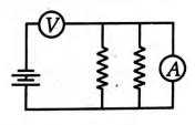 Which circuit diagram shows voltmeter V and ammeter A correctly ...