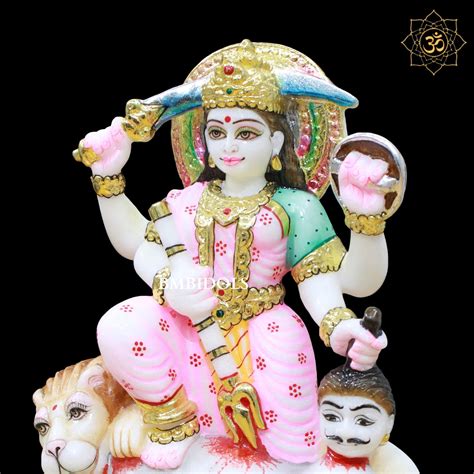 Marble Mahisasuri Durga Murti made in 10inches for Homes and Temples ...
