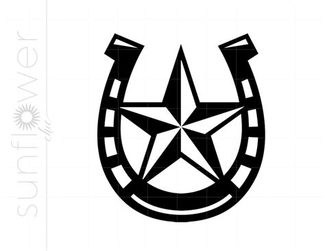 Buy Star Horseshoe SVG Clipart, Star Horseshoe Silhouette Cut File ...