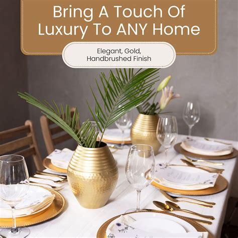 WALBROOK Elegant Hammered Gold Flower Vase for Home Decor India | Ubuy