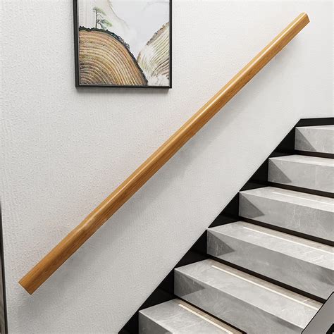 Wooden Stair Handrail, Single Piece Handrails, Complete Kit with Metal ...